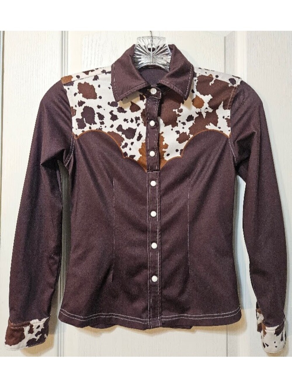 Ranch Dressing Western Shirt Youth Large Cow Print Rodeo Costume